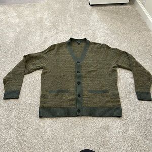 Todd Snyder Men’s Italian Wool Green Cardigan, Size Large, Excellent